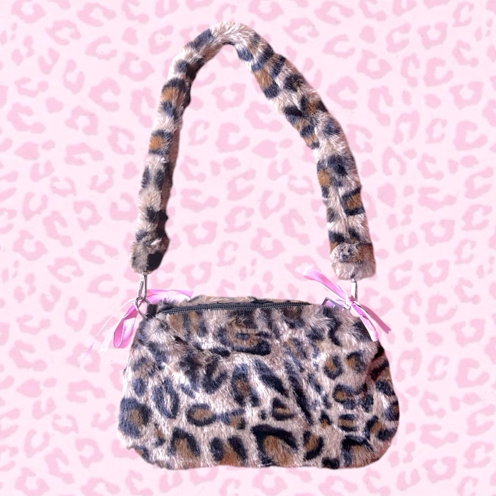 Fur Cheetah Print Small Handbag | Mini Purse